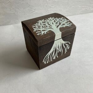 🧚 2/$15 Rustic Tree Minature Wooden Favour Box with Lid
